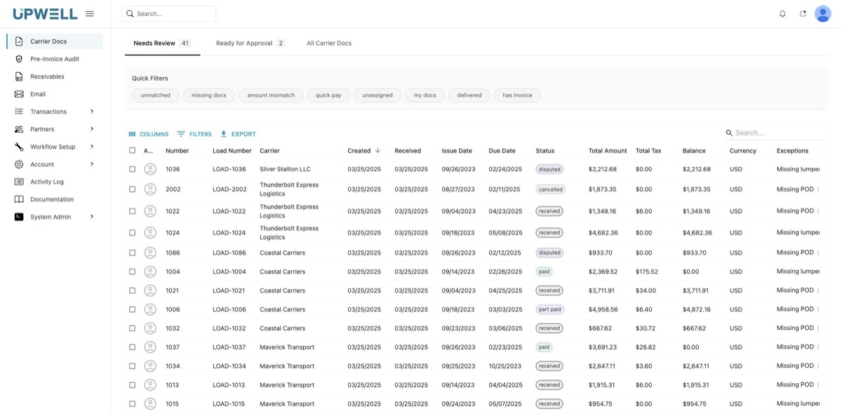 Upwell Dashboard Interface